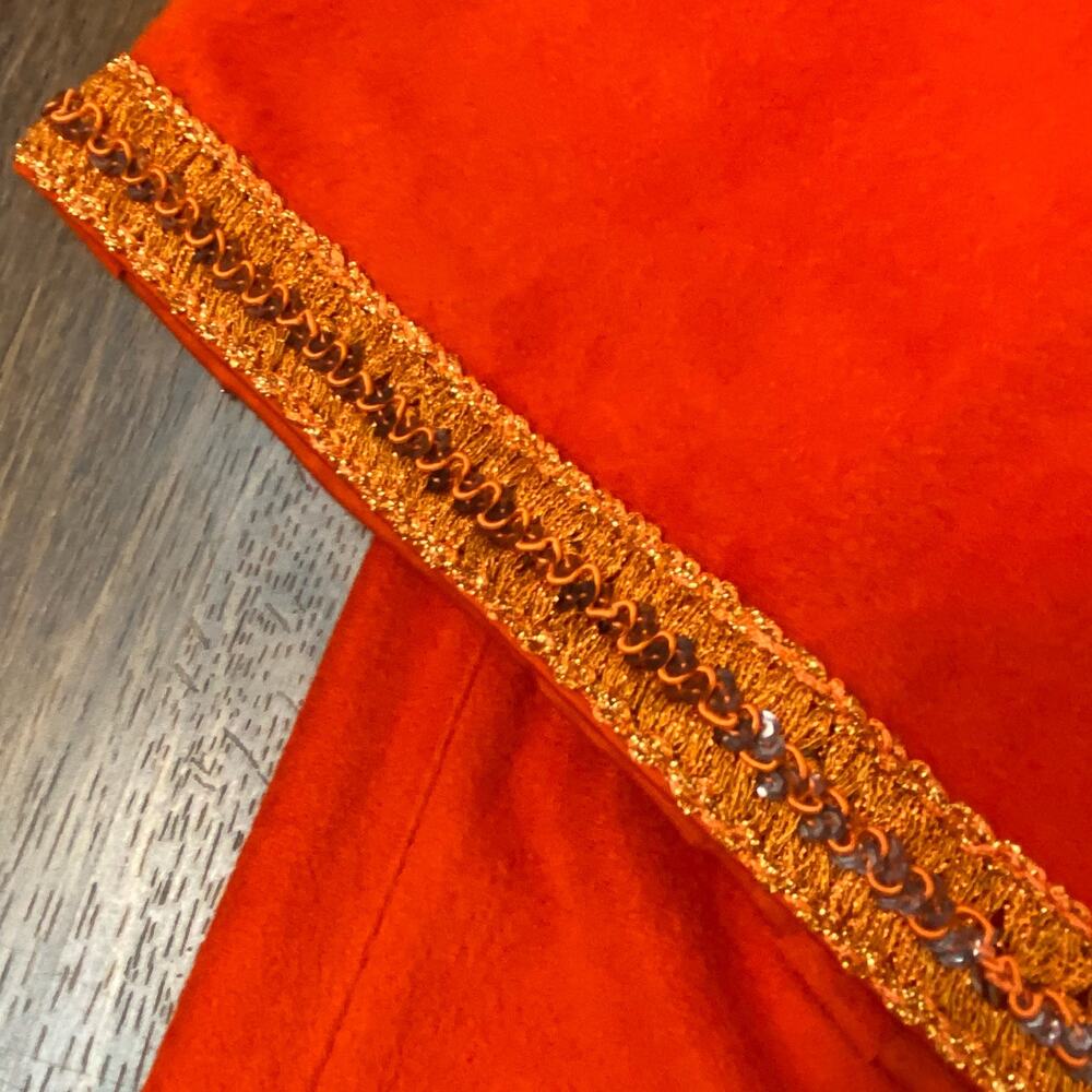 Vintage 2 Piece 60s 70s Retro Orange Tunic & Pants Set Medium - Picture 13 of 16